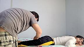 University student on her period, but stepbro didn't care and fucked her hard