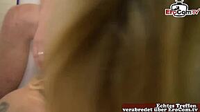 German couple has a threesome with a chubby old housewife