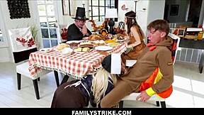 Hot Family Thanksgiving Turns Into Wild Group Sex With Stepmom And Stepsiblings