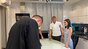 Amateur guys seduce cute girls into intense homemade orgy sex