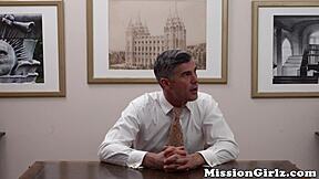 Poor Guy Watches Innocent Mormon Teen Hammered