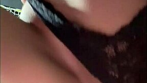 beautiful curvy woman enjoys homemade photoshoot