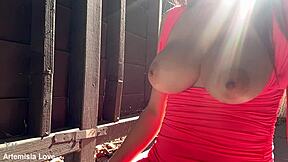 Italian milf Artemisia Love bounces big tits