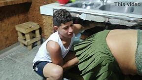 fix the drain of my pussy, sexy plumber, with your big cock?