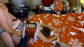 Granny Carmen Claus Doggystyle Fuck Creampie