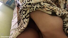 A couple shares a romantic good morning kiss early in the day