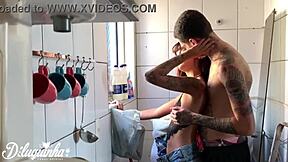 i caught my maid off guard and we tried to fuck but my wife came home