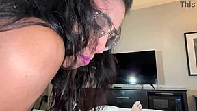 Wow, my naughty stepmom Candice gave me a quick BJ!