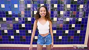 Beautiful ebony teen Cecilia Lion explores real teen fantasies in hardcore fucking