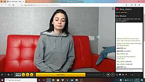 Hot russian camgirl performs solo masturbation on camera