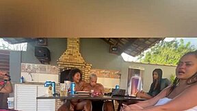 Amateur Behind-The-Scenes: Naked Women Fuck Wildly At Mansion!