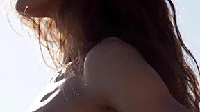 Skinny All Natural Russian Beauty Taya Vais Relaxing Naked At The Beach