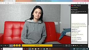 Hot russian camgirl performs solo masturbation on camera
