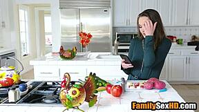 Oh wow, thanksgiving day turns into a wild taboo sex orgy party!