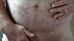 happy hairy big belly me masturbating