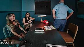 Vr bangers features two sexy asian sluts sucking huge dicks in a hardcore jail orgy pt 3.