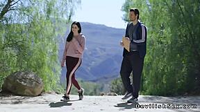 Brunette Babe Fucks Handsome Coach In Hardcore Session