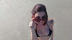 Remember that beach walk with the redhead showing big tits? Want more?