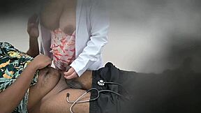 Lady doctor dominates patient with intense fucking in hospital