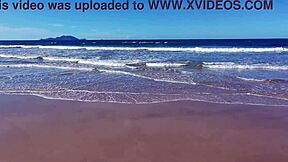 Remember that beach walk with the redhead showing big tits? Want more?