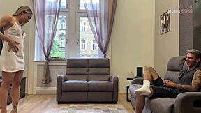 Slutty Wife Cheats On Husband With His Best Friend Secret Footjob & Blowjob