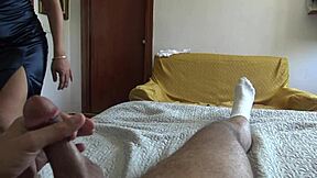 Oh wow, I caught my stepson jerking in my panties!