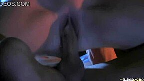 Horny blonde sucks boyfriend's cock on sofa