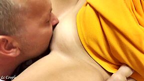 curious girlfriend couldn't stay behind camera and joined the action