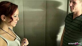German Redhead Natalie Hot Takes Risky Fuck In Elevator With Teen 18+ Deutsch. Is It Worth The Public Thrill?