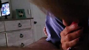 An amateur wife delivers a sloppy fruit roll-up blowjob