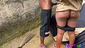 outdoor chair sex with my naughty uganda girlfriend on her first naija visit