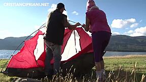 Forest Guide Fucking Blonde Girlfriend Doggystyle Outdoors With Big Tits