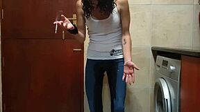Pisswhore Pees In Jeans While Smoking And Stripping
