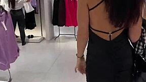 Public Flashing and Quick Fuck in Dressing Room