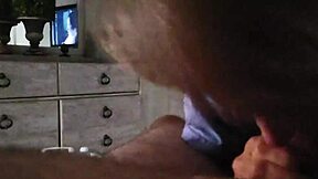 An amateur wife delivers a sloppy fruit roll-up blowjob