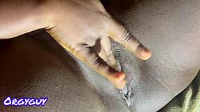 Black Couple Enjoys Homemade Shaved Pussy Play