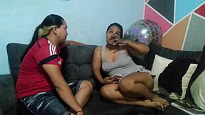 Studying body parts with stepmother, including ass licking, kissing, lesbian masturbation, and oral sex in detail