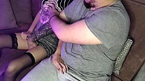 Getting Sucked Off by a Hottie in Stockings!