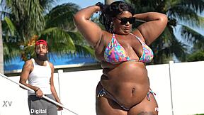 New Pool Boy Gets Lucky On First Day With Big Black Cock Riding In The Pool