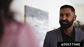 Bisexual Boss Gives Naughty Assistant Facial with BF's Help MMF Threesome