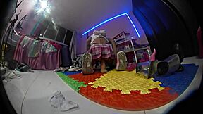 Hidden camera catches sister alone in room with toys
