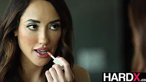 Chloe Amour seduces big cocked boyfriend with big tits and sensual game