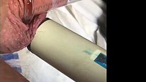 Cum after vibrator on soft cock