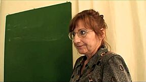 Impromptu threesome in classroom with milf and teen