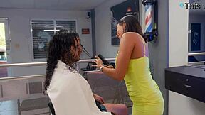 Slutty Latina Stylist Fucks Favorite Client During Haircut
