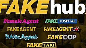 Brunette in Stockings Gets Big Facial Cumshot in Fake Taxi