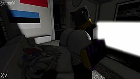 Cat girl with big ass and monster cock gets intense sex action