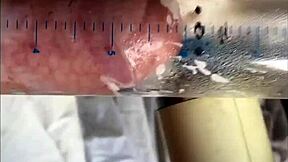 Cum after vibrator on soft cock