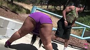 Delilah Black with giant ass and tits gets eaten out by man