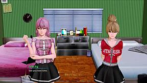 in harem hotel 343, the player enters a room filled with women eager for group sex